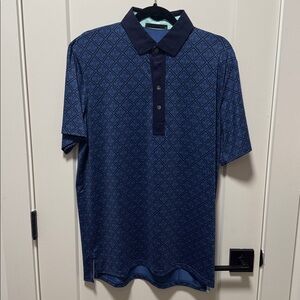 Greyson Midnight Blue Polo with Geometric Design